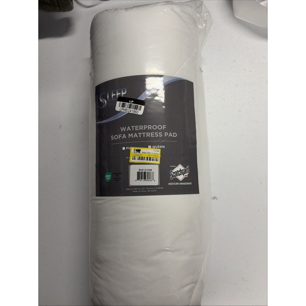 Sleep Philosophy White Waterproof Mattress 3M-Moisture Protection Pad Queen Size